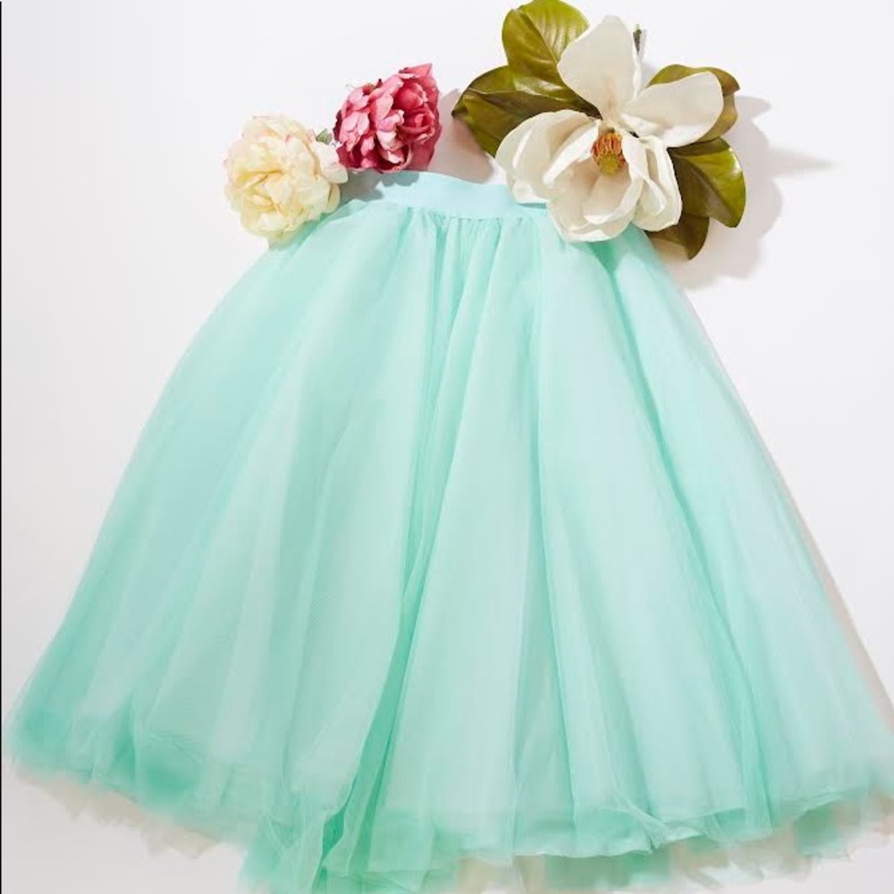 NWT - Midi Mint Tulle Tutu Skirt - Picture 2 of 14